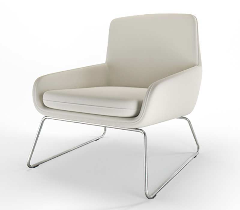 White Accent Chair 3d rendering