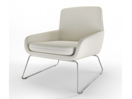 White Accent Chair 3d preview