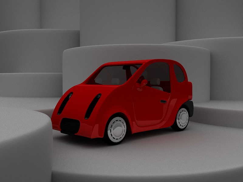 Red Concept Car 3d rendering