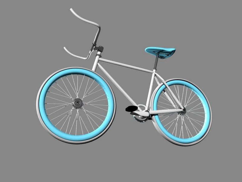 Blue Bike 3d rendering