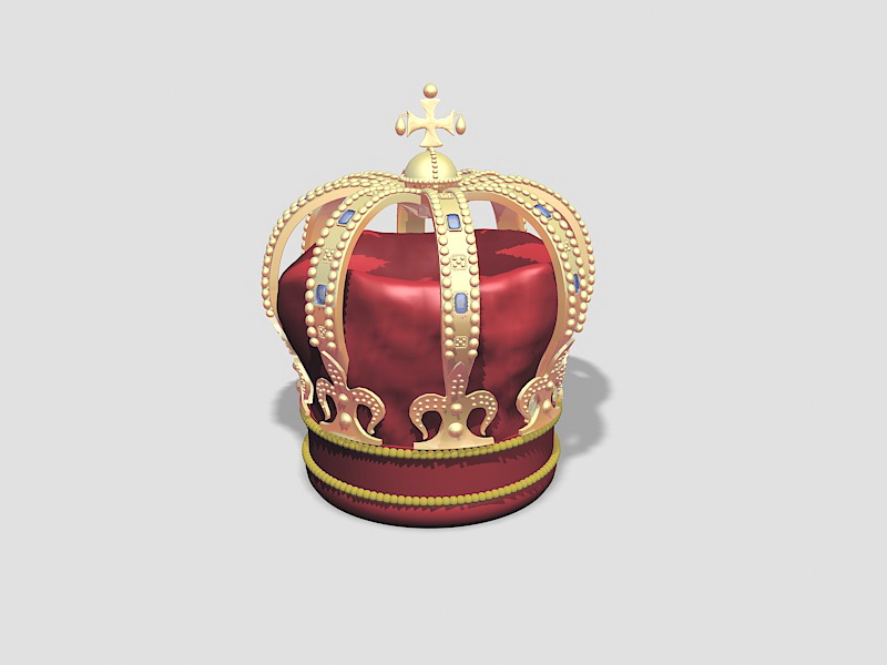 Golden King Crown 3d rendering