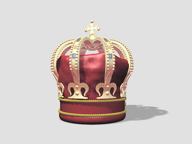 Golden King Crown 3d rendering