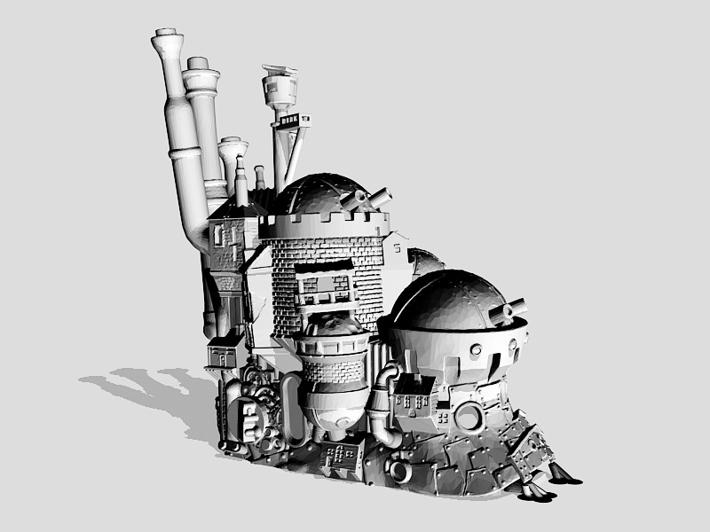 Steampunk Castle 3d rendering