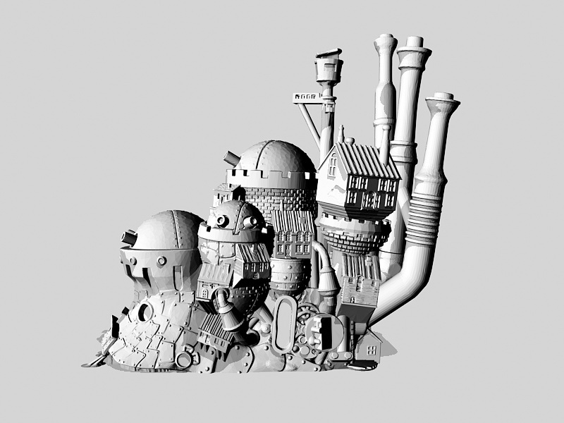 Steampunk Castle 3d rendering