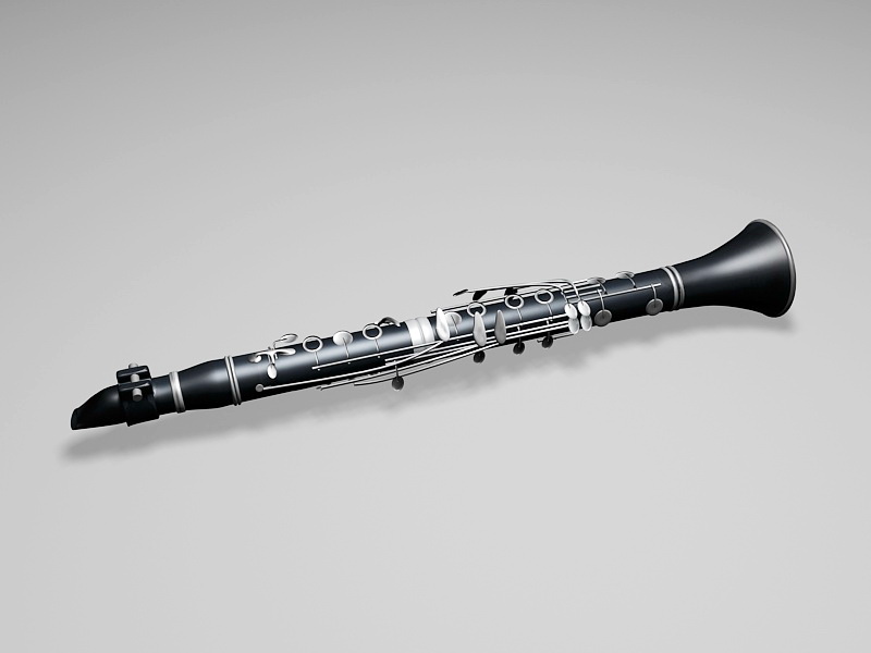 Bb Clarinet 3d rendering