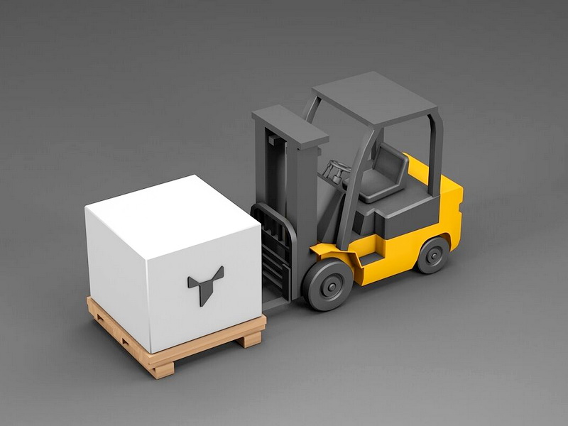 Forklift Truck 3d rendering