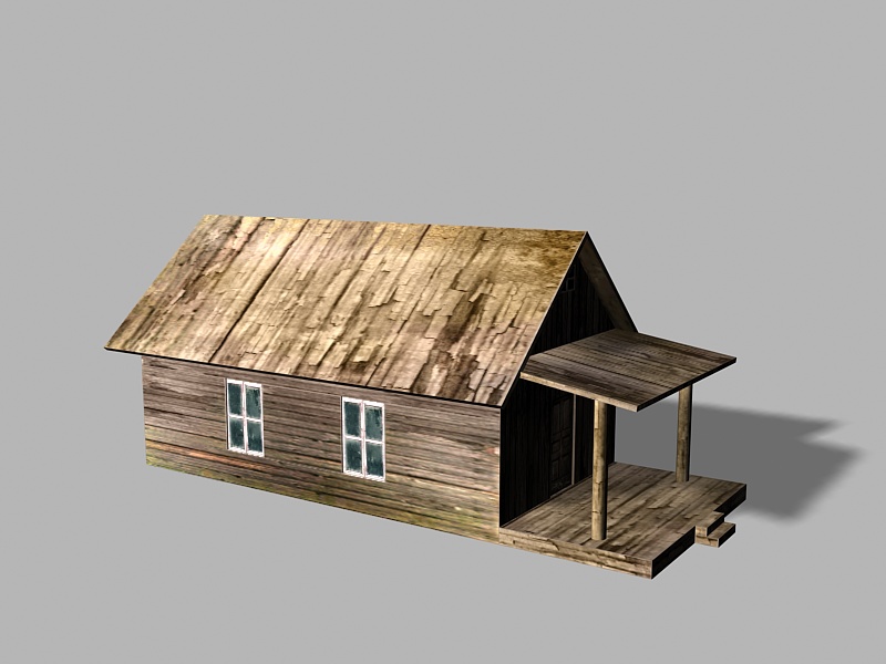 Old Wooden Farmhouse 3d rendering