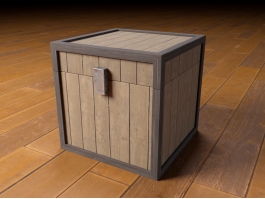 Wooden Storage Chest 3d model preview