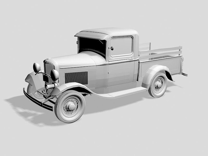 Ford Model B Pickup 3d rendering