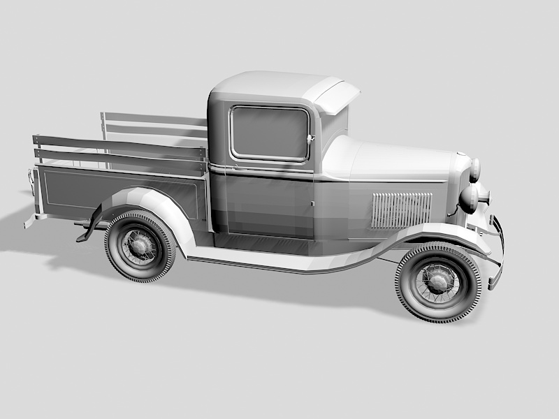 Ford Model B Pickup 3d rendering