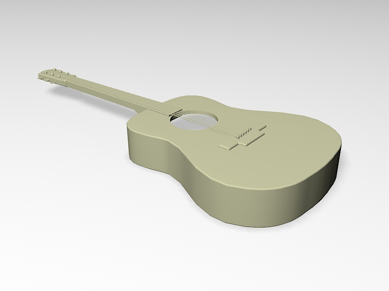 Classical Guitar 3d rendering