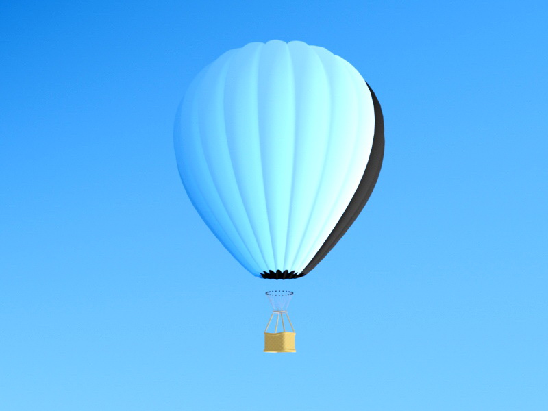 Hot Air Balloon 3d rendering