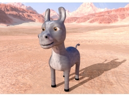 Cute Donkey Cartoon 3d preview