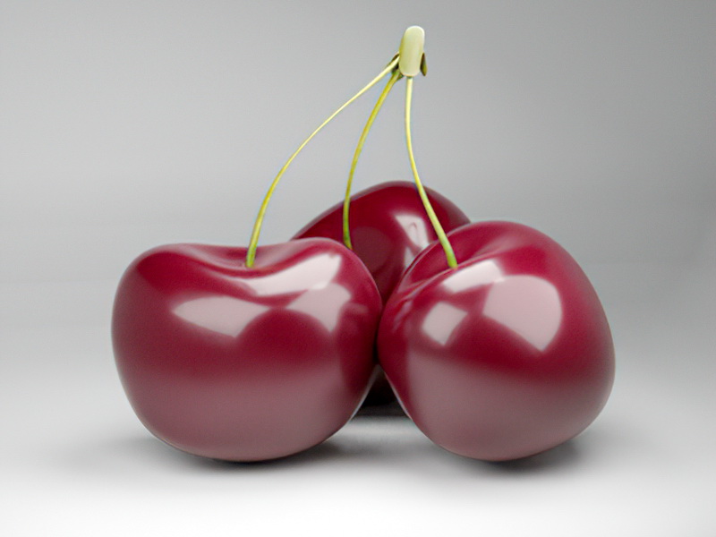 Dark Sweet Cherries 3d rendering