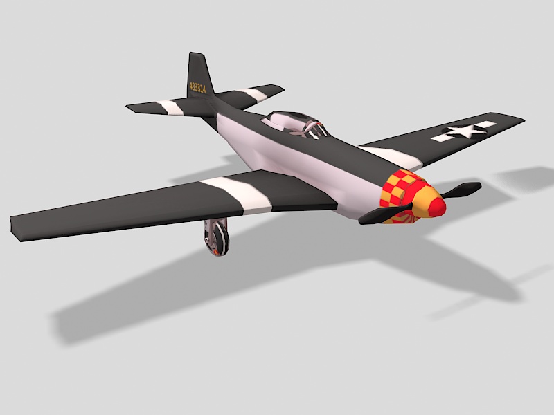 P-51D Nooky Booky IV 3d rendering