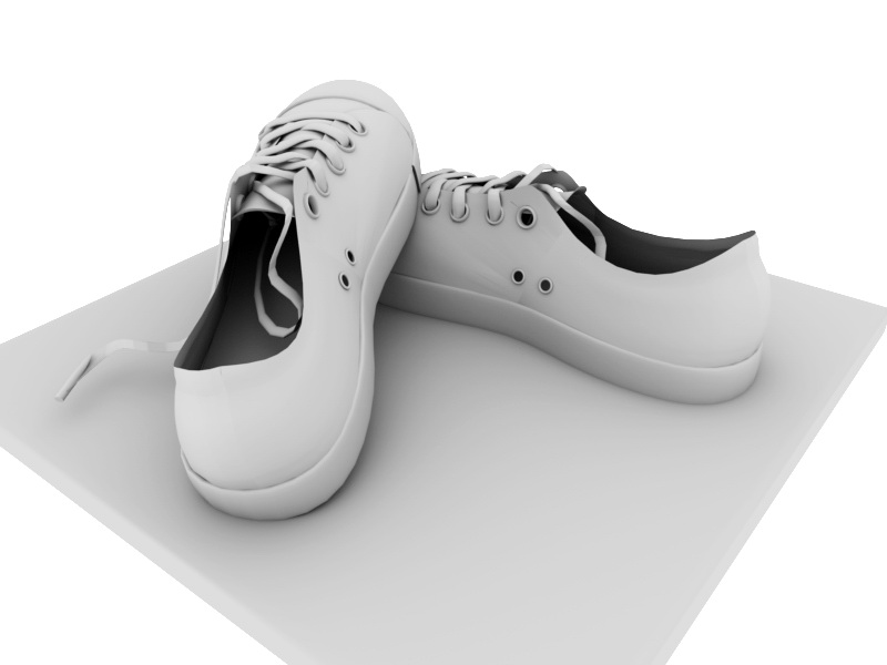 White Sneakers 3d rendering