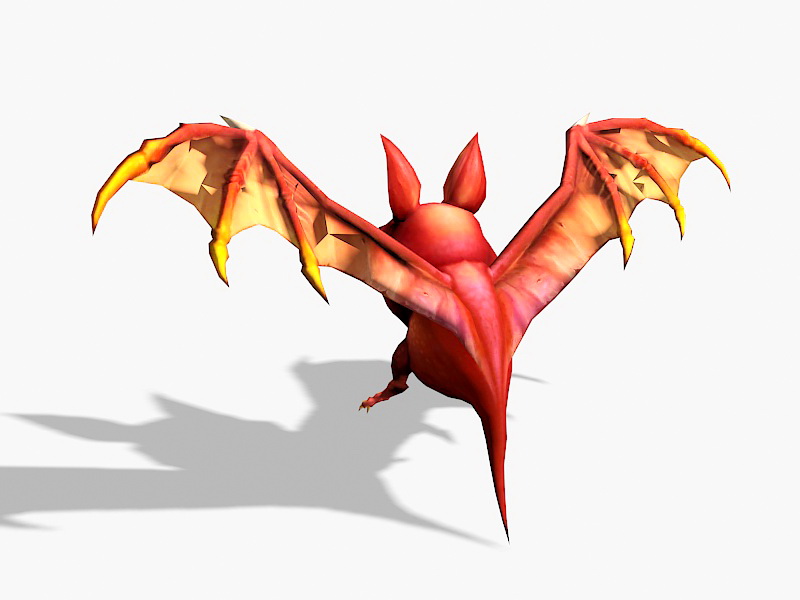 Red Bat Cartoon 3d rendering
