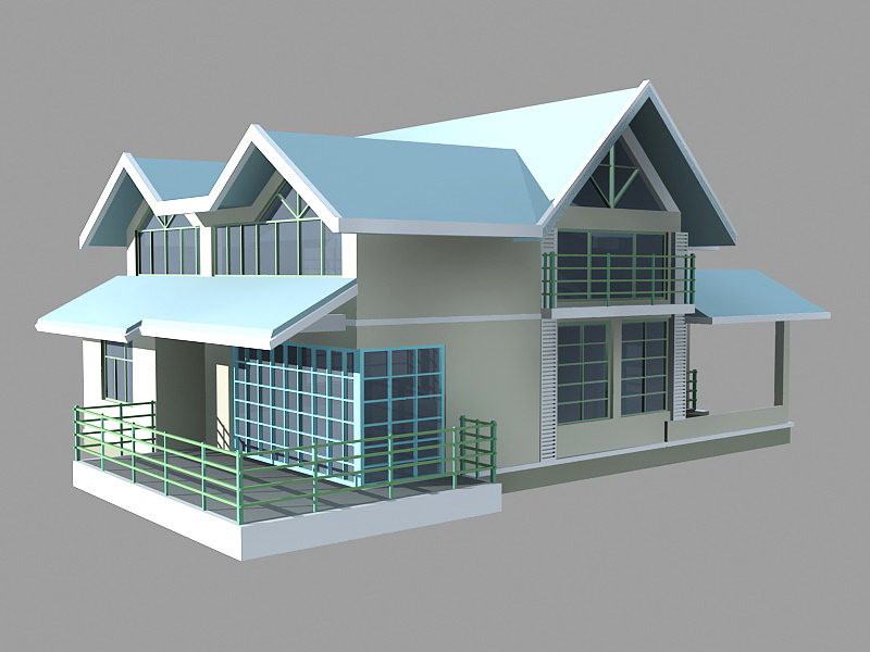 Modern House Outside 3d rendering