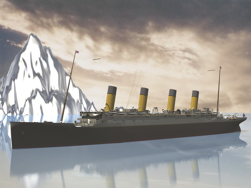 Titanic Ship 3d rendering