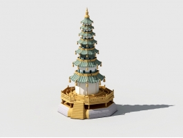 Ancient Pagoda 3d preview