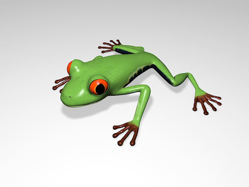 Green Tree Frog 3d rendering