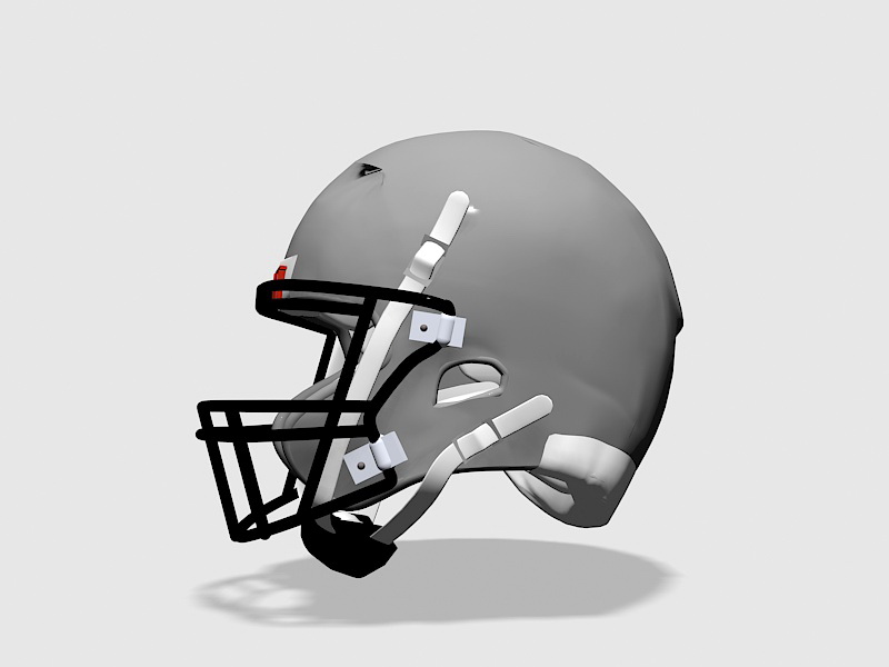 White Football Helmet 3d rendering