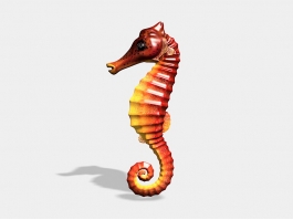 Red Seahorse 3d preview