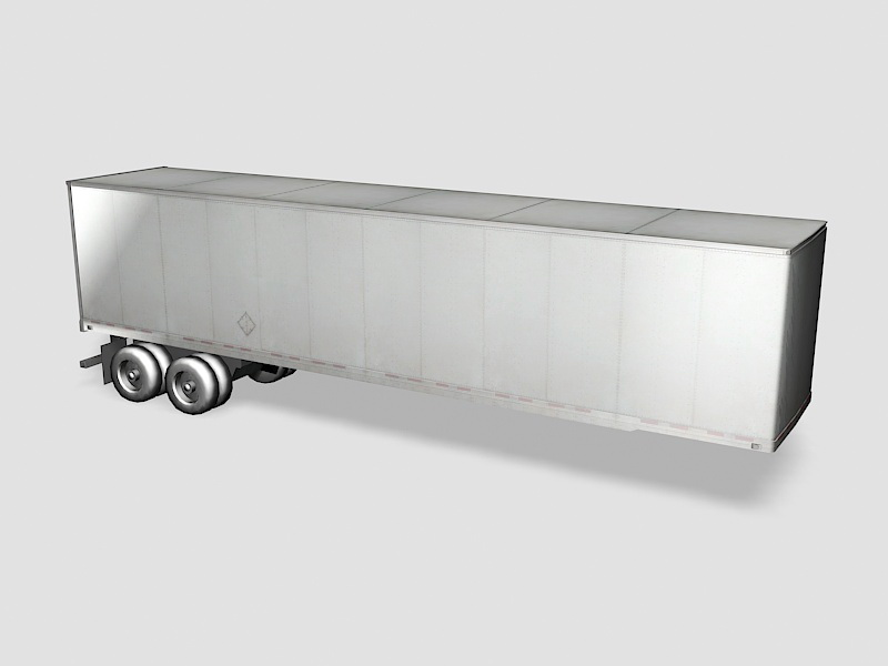 Semi Truck Box Trailer 3d rendering