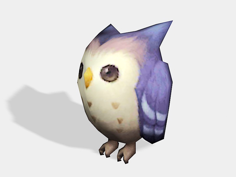 Low Poly Owl 3d rendering