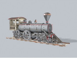 Vintage Steam Locomotive 3d preview