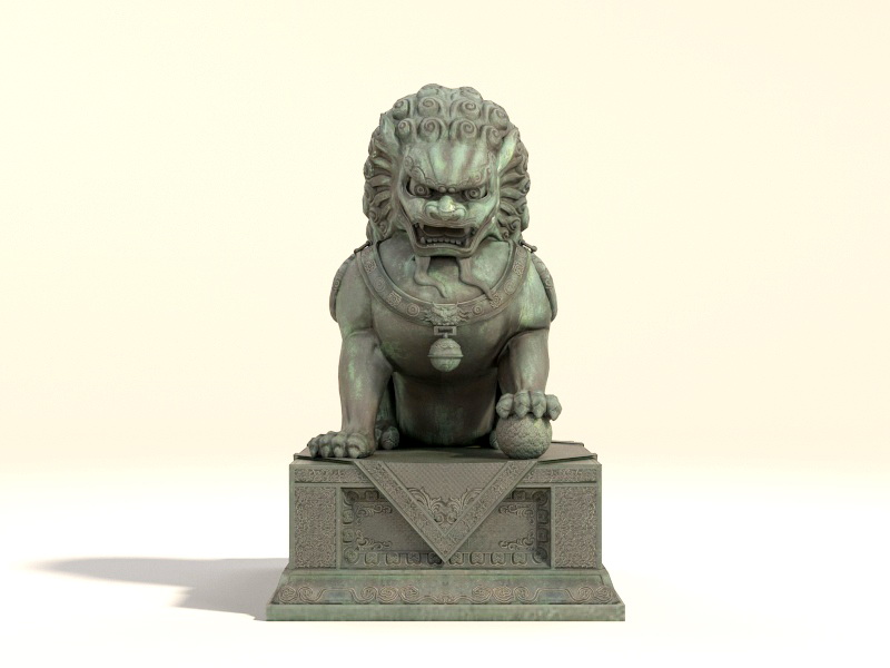 Lion Garden Statue 3d rendering