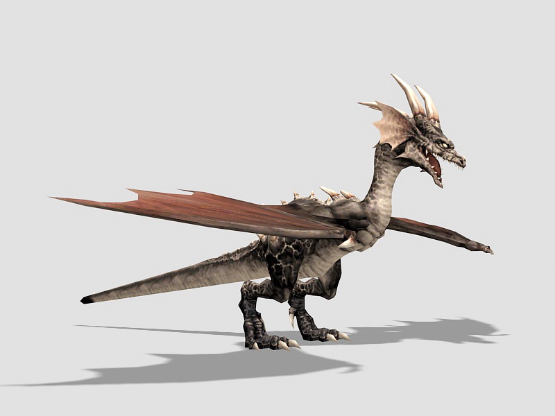 Dark Brown Dragon 3d rendering