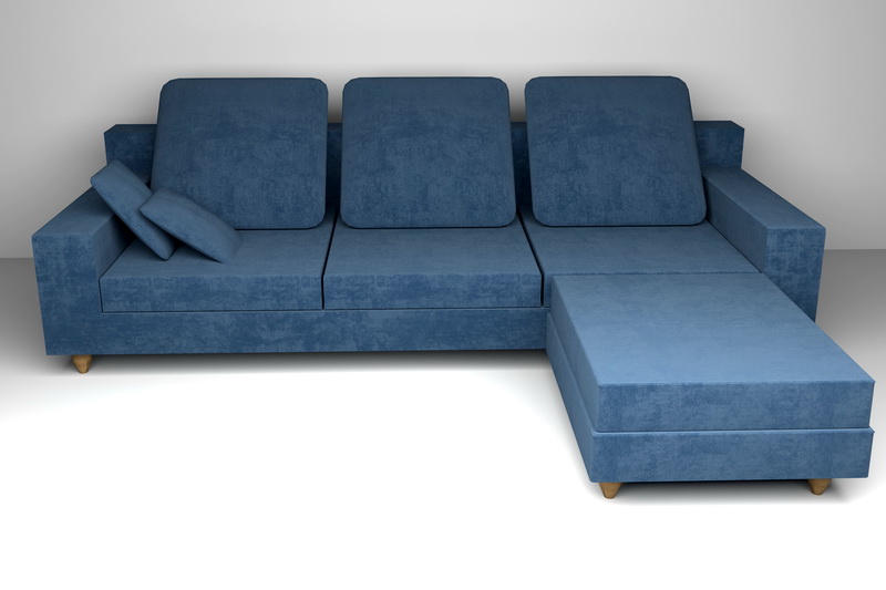 Blue Sectional Sofas 3d rendering