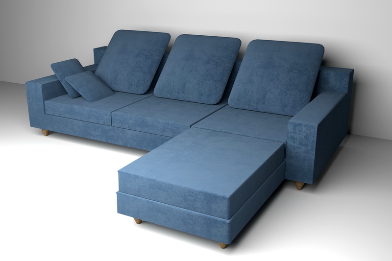 Blue Sectional Sofas 3d rendering