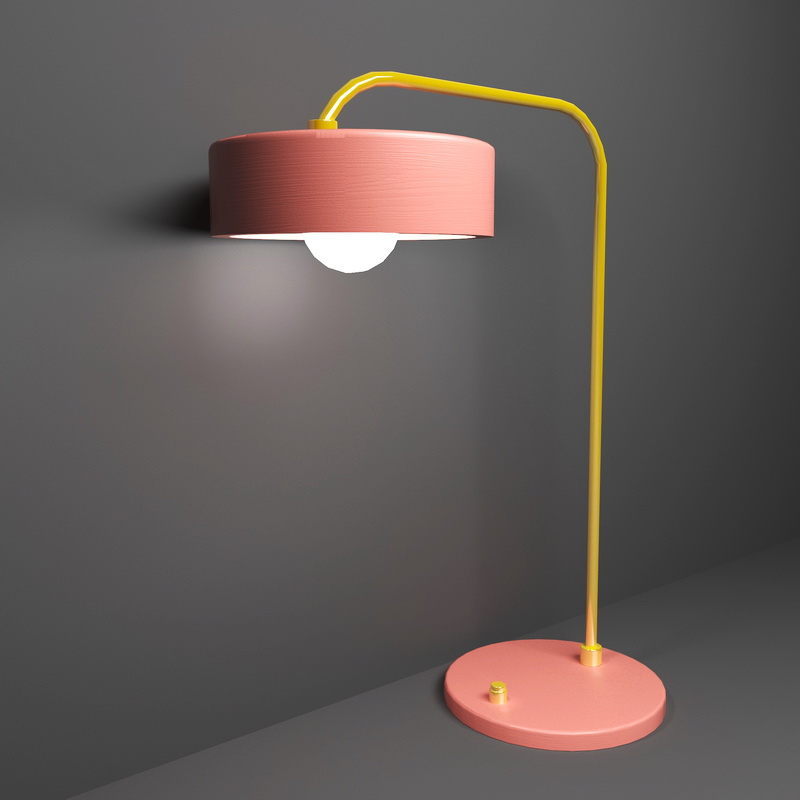 Pink Desk Lamp 3d rendering
