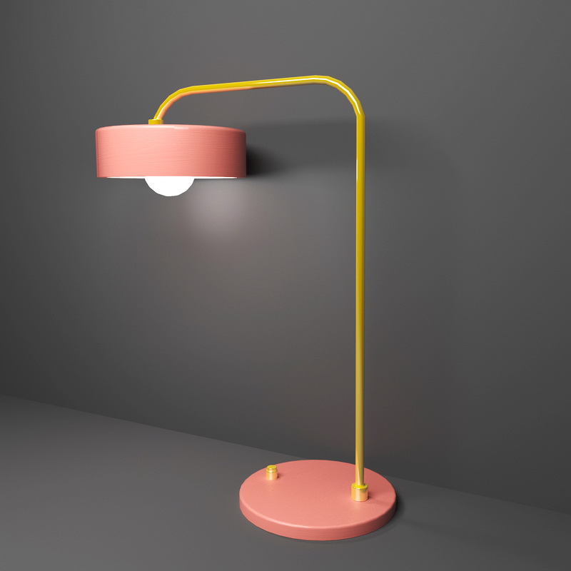 Pink Desk Lamp 3d rendering
