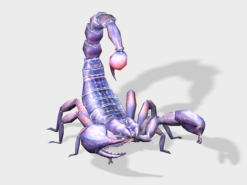 Purple Scorpion 3d rendering