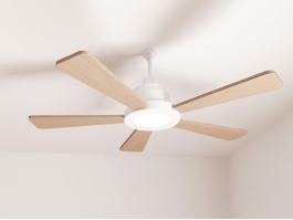 Wood Ceiling Fan with Lights 3d preview