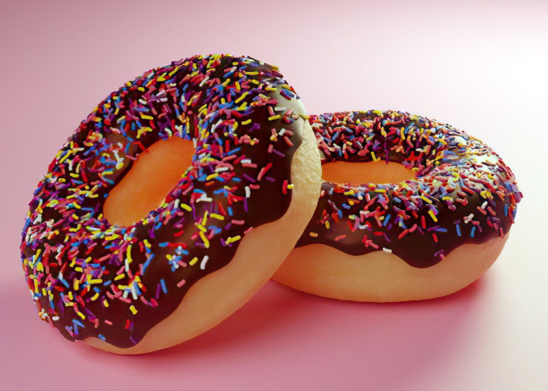 Chocolate Donuts 3d rendering