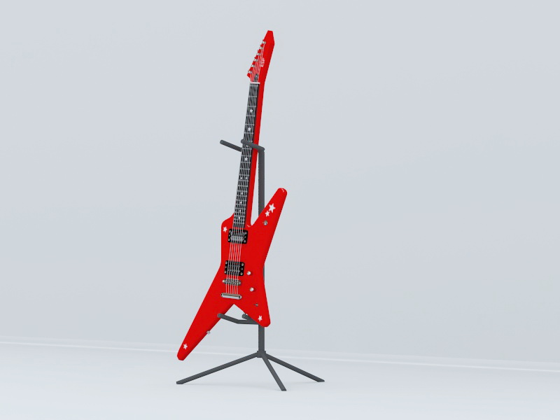 ESP Random Star Electric Bass Guitar 3d rendering