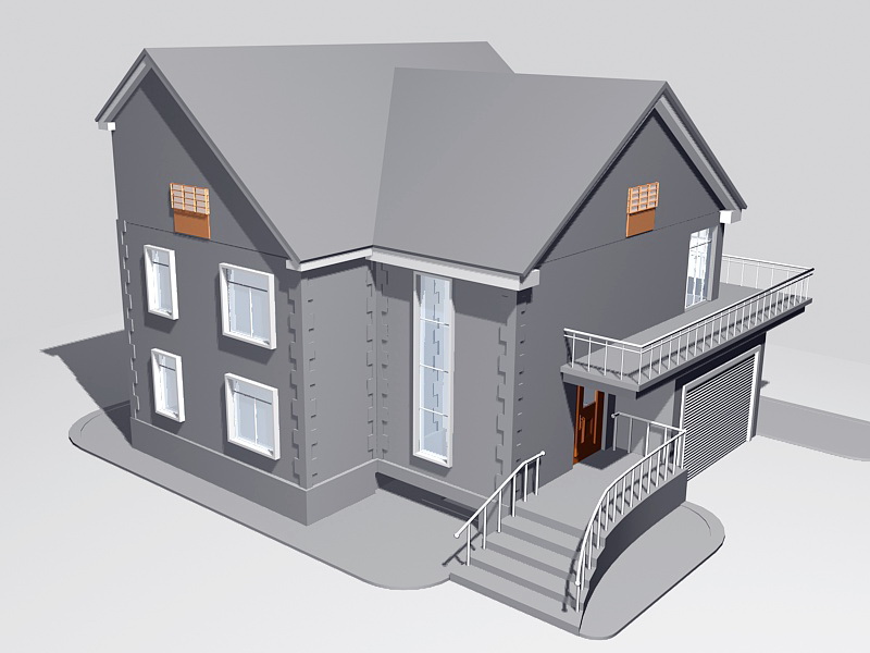 House with Garage 3d rendering