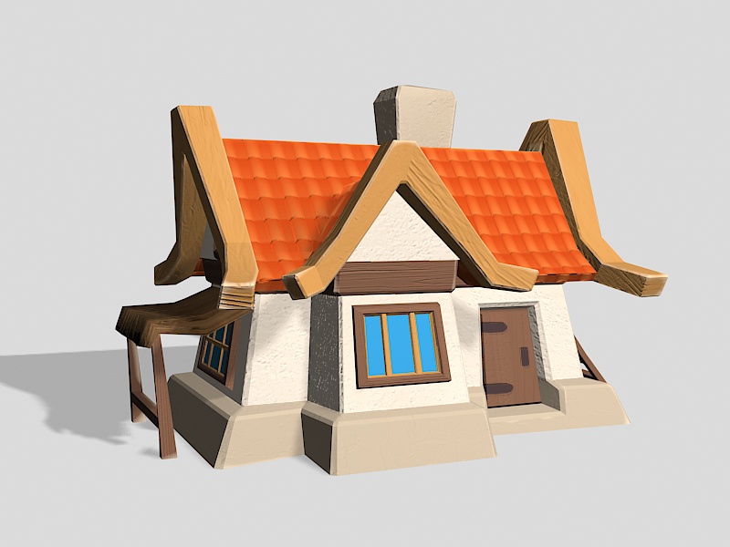 Cute Cartoon House 3d rendering