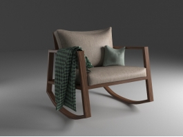 Modern Wood Rocking Chair 3d preview
