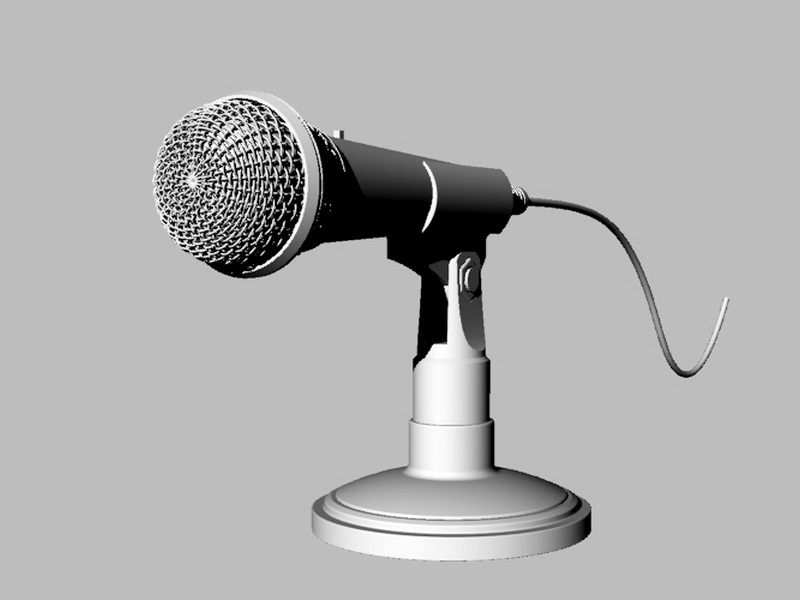 Microphone with Table Stand 3d rendering