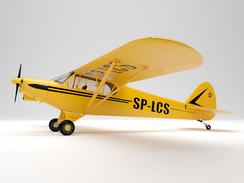 Piper PA-18 Monoplane 3d rendering