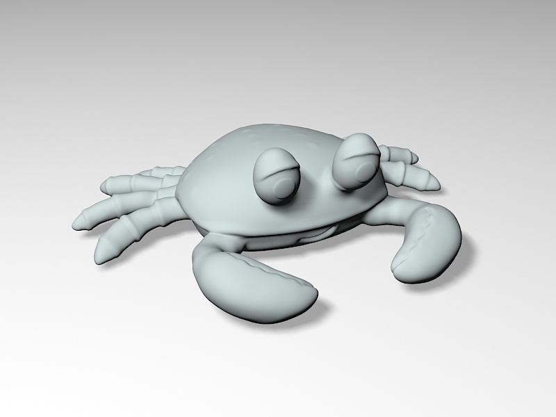 Baby Crab Cartoon 3d rendering