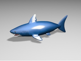 Blue Shark Cartoon 3d preview