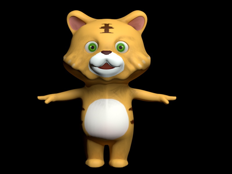 Anthropomorphic Tiger Character 3d rendering