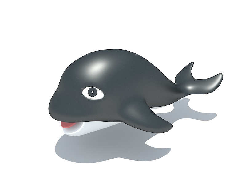 Cute Cartoon Whale 3d rendering