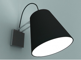 Black Wall Sconce Light 3d model preview